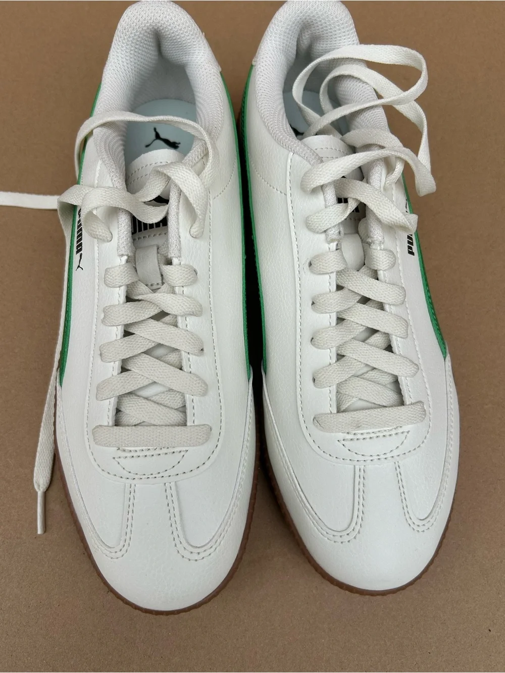 Puma Low Top Trainers Sneakers Lace up White Green Men’s 8.5 Streetwear New